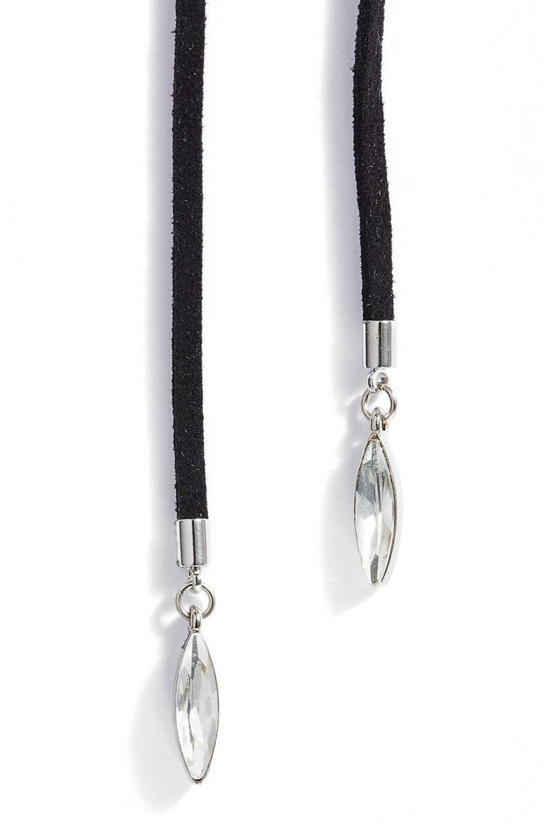 Long Wrap Choker Necklace, Alternate, color, BLACK