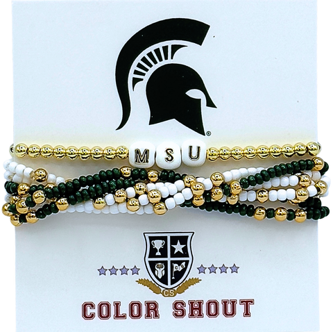 Michigan State Lucky 7 Bracelet Set