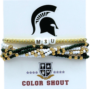 Color Shout Michigan State Lucky 7 Bracelet Set
