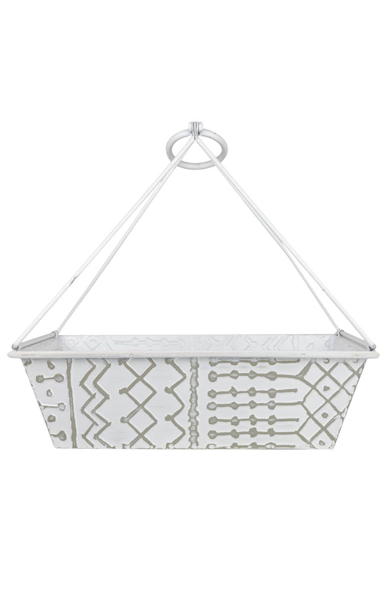 Foreside Home and Garden Multi Pattern Metal Caddy, Alternate, color, White