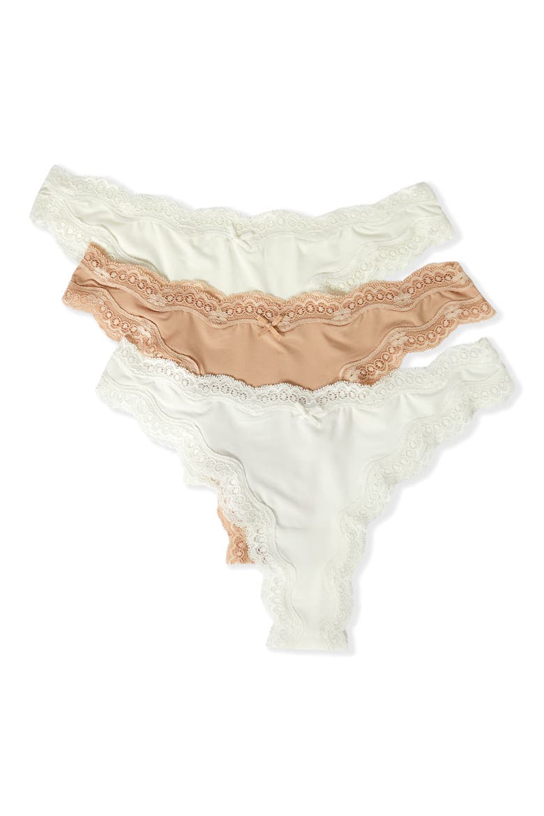 Jim Micro 3-Pack Thongs, Main, color, BEIGE MULTICOLOR