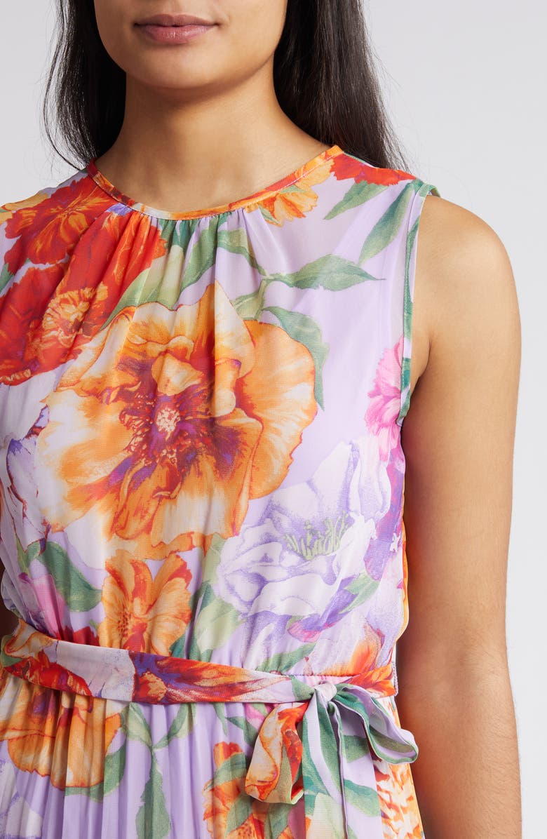Julia Jordan Floral Pleated Maxi Dress, Alternate, color, 