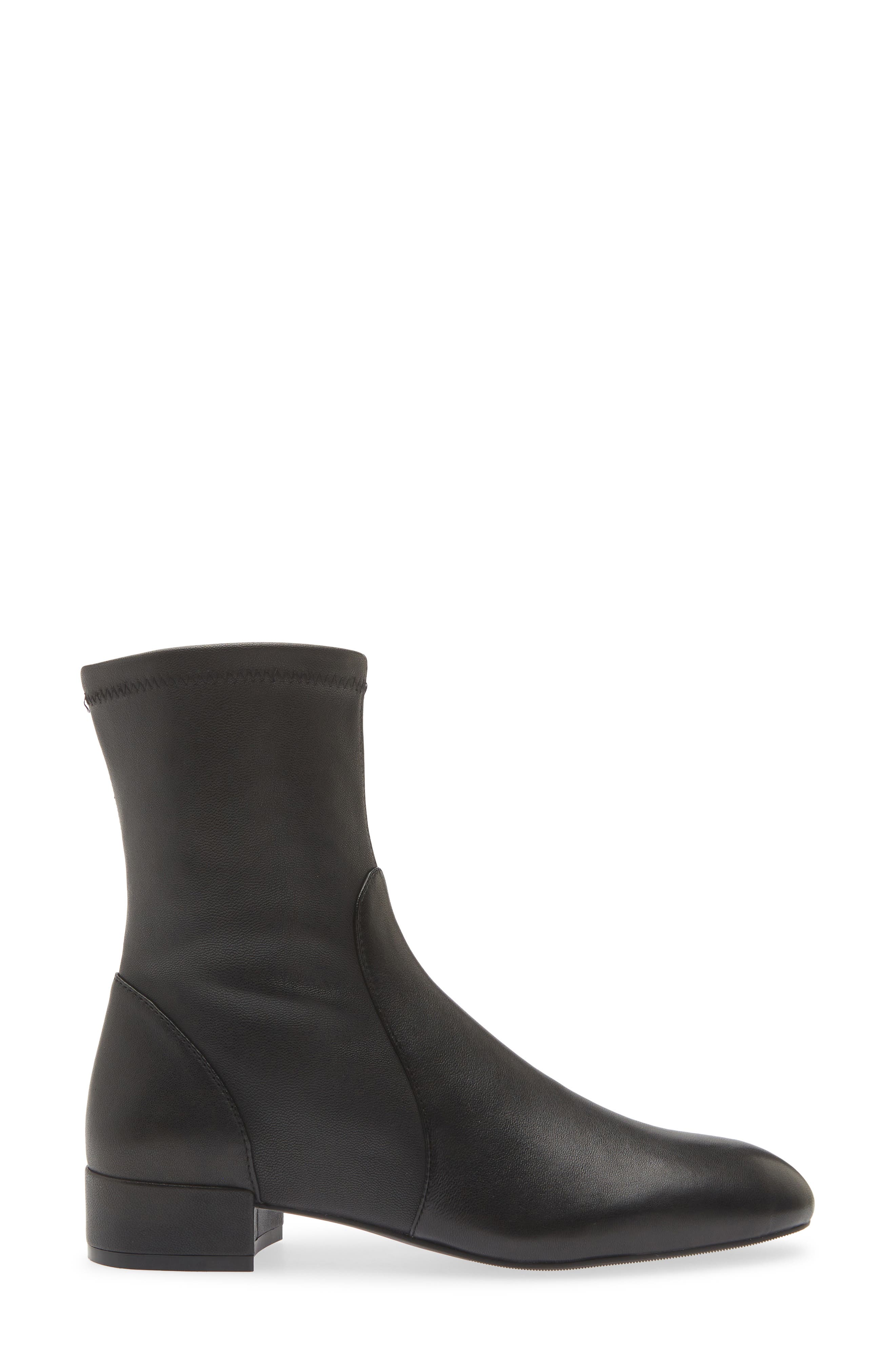 Odetta City 25 Stretch Leather Bootie, Alternate, color, BLACK