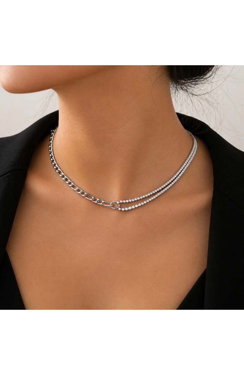 REBL Cubic Zirconia Chain Necklace, Alternate, color, 