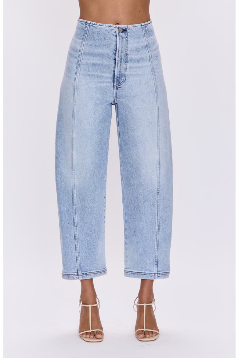 Blair Bandless High Waist Crop Barrel Jeans, Main, color, PRISTINE