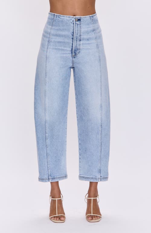 Pistola Blair Bandless High Waist Crop Barrel Jeans In Blue