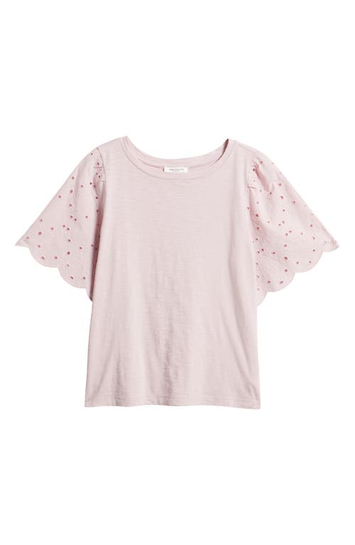 BEACHLUNCHLOUNGE BEACHLUNCHLOUNGE PERCY EYELET SLEEVE MIXED MEDIA TOP