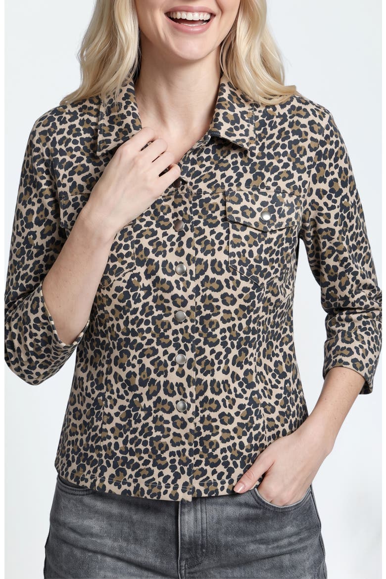 Faux Suede Shirt Jacket, Main, color, DESERT LEOPARD