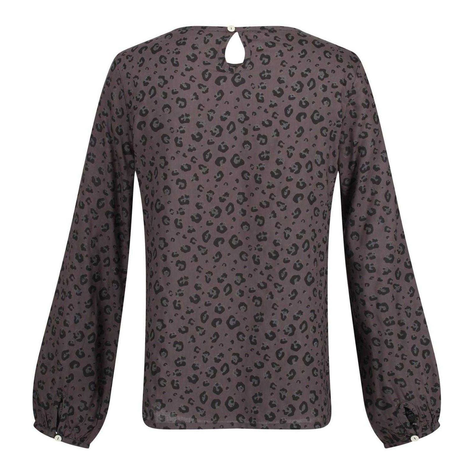 Regatta Hadria Leopard Print Keyhole Long-sleeved Blouse (Women ...