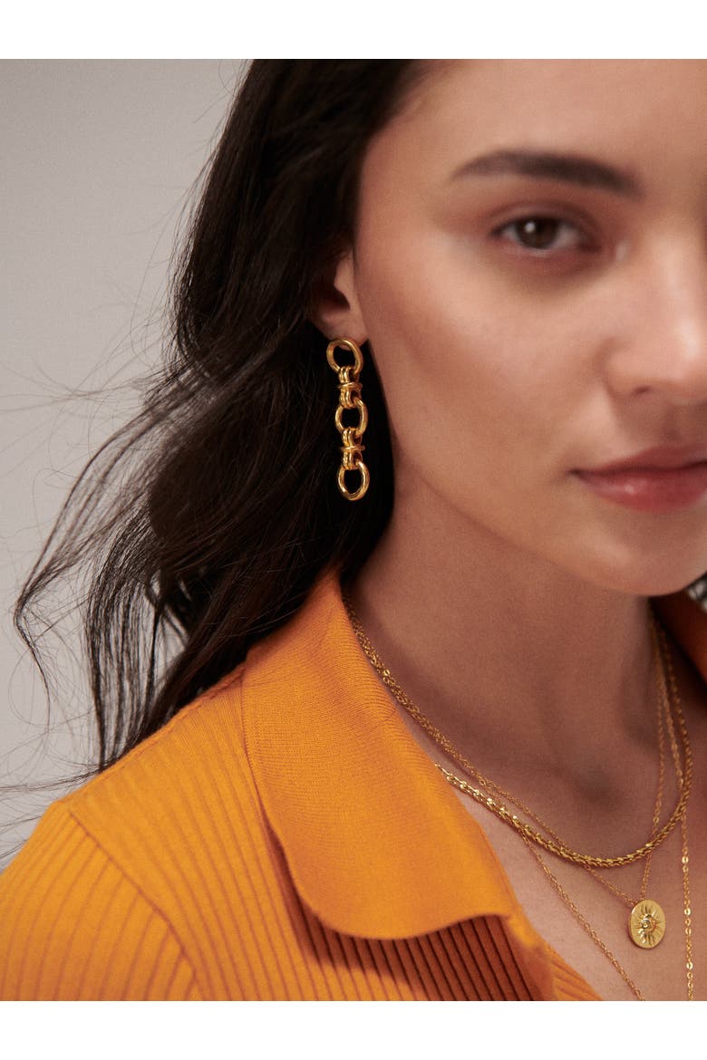 Zehra Chain Drop Stud Earrings, Alternate, color, Gold