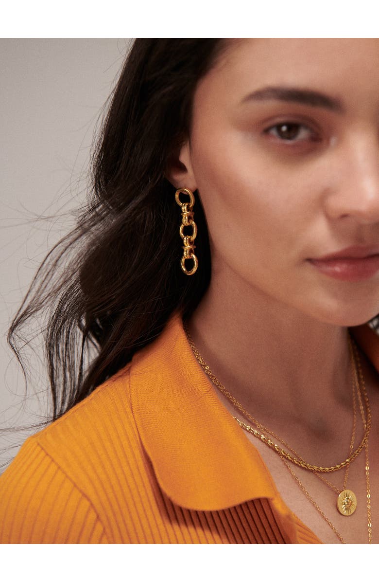 Ottoman Hands Zehra Chain Drop Stud Earrings, Alternate, color, Gold