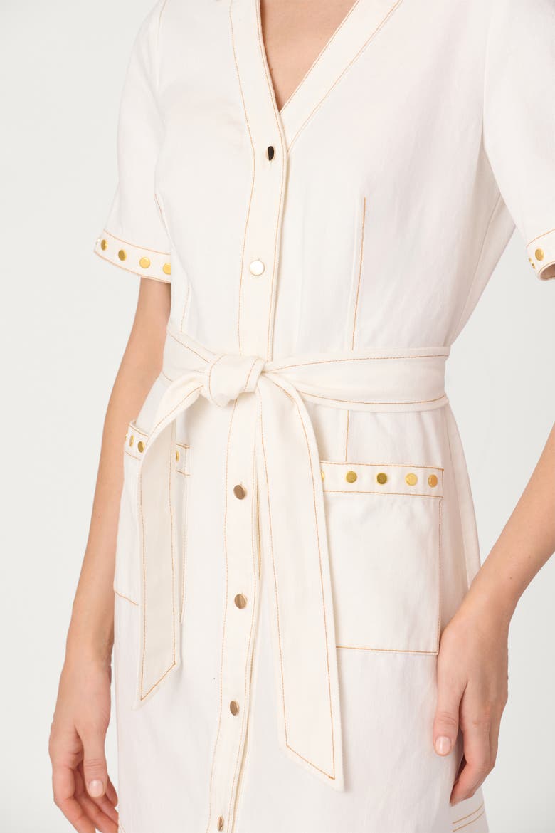Studded Denim Laurie Dress, Alternate, color, Ivory