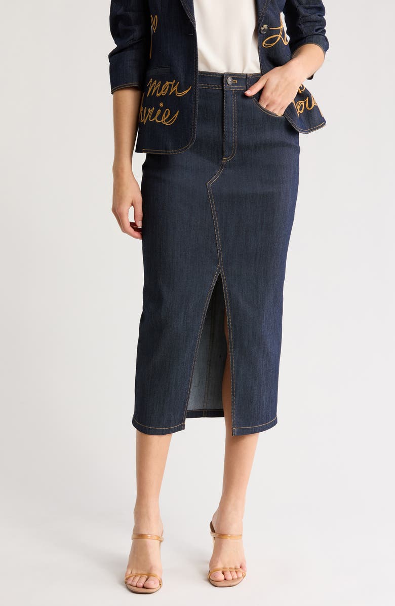 Cinq à Sept Tana Denim Midi Skirt, Main, color,