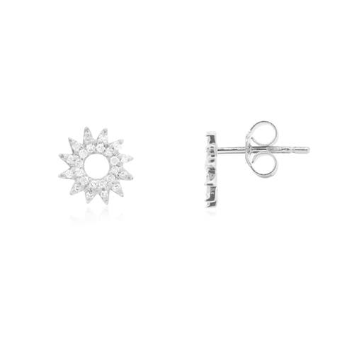 Diamond Sun Stud Earrings