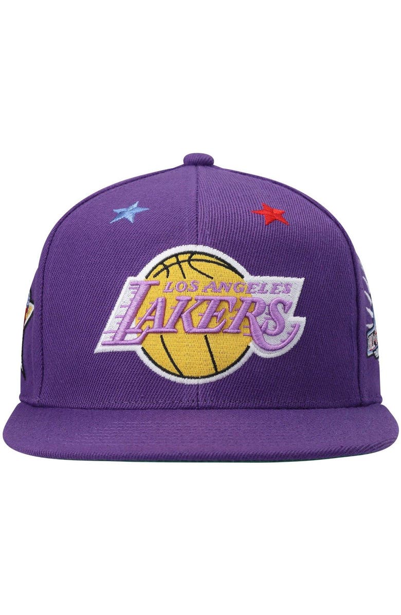 Mitchell & Ness Men's Mitchell & Ness Purple Los Angeles Lakers Hardwood Classics 1997 NBA All-Star Weekend Top Star Snapback Hat, Alternate, color, 