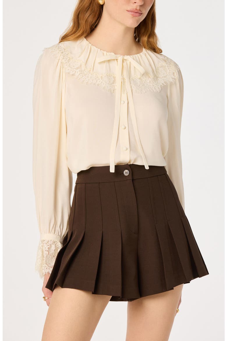 Emberly Lace Trim Top, Alternate, color, CREAM