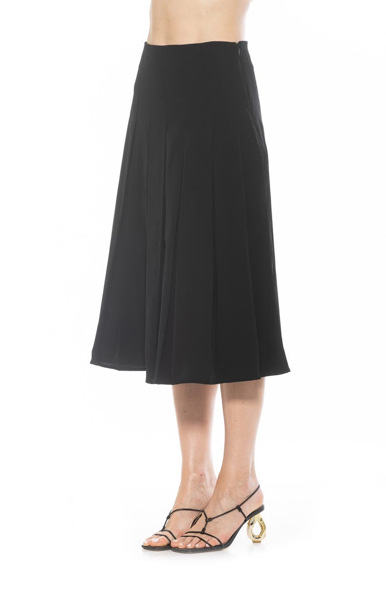 Alexia Admor Shilo Pleated Midi Skirt, Alternate, color, Black