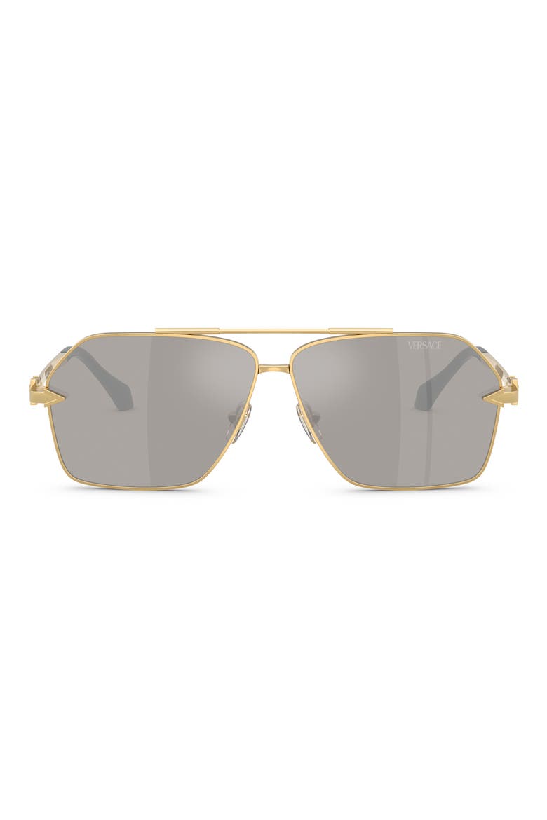63mm Pilot Sunglasses, Main, color, GOLD / LIGHT GREY SILVER
