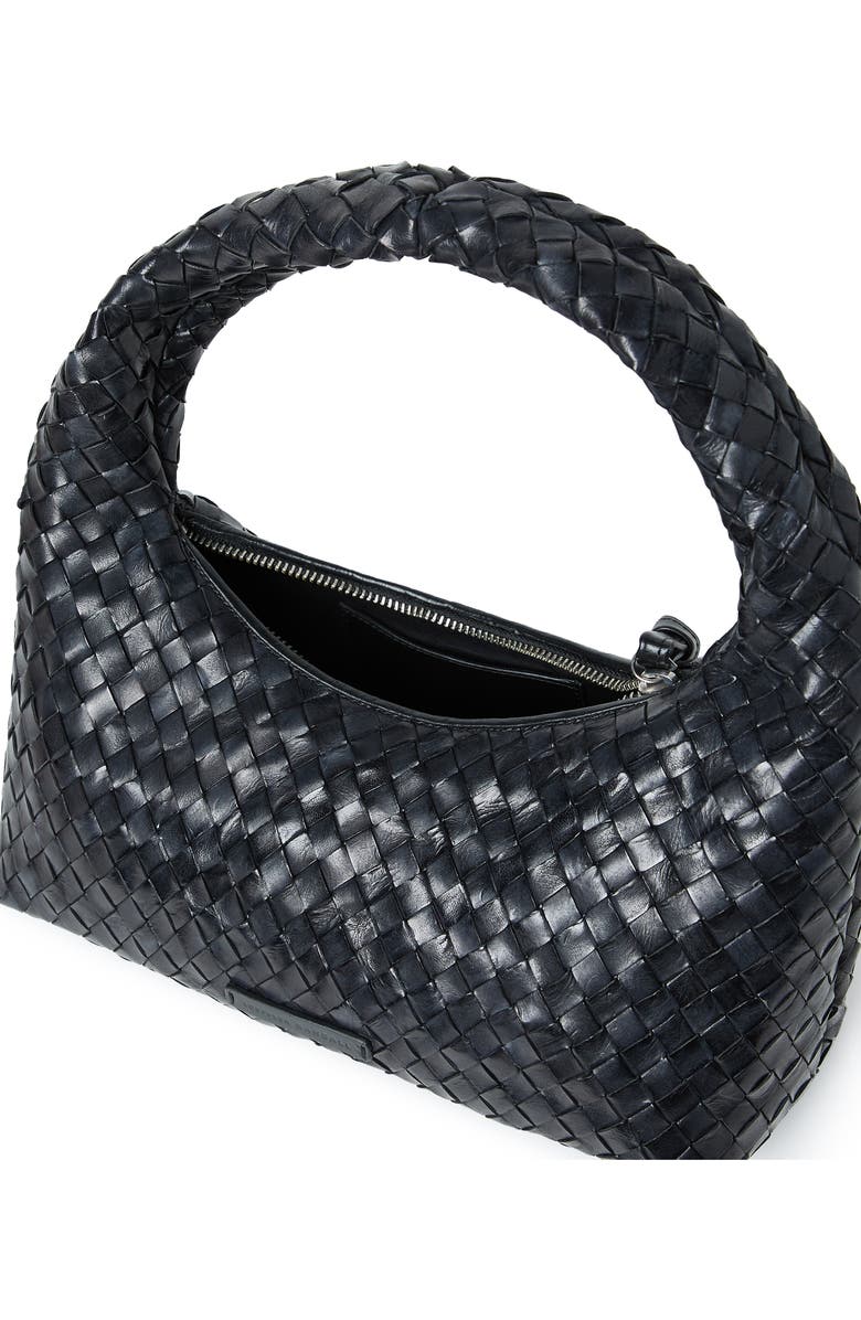 Loeffler Randall Mercer Woven Leather Shoulder Bag, Alternate, color, Black