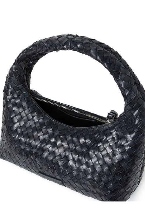Loeffler Randall Mercer Woven Leather Shoulder Bag In Black