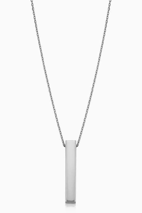 10K Gold Brooklyn Bar Pendant Necklace