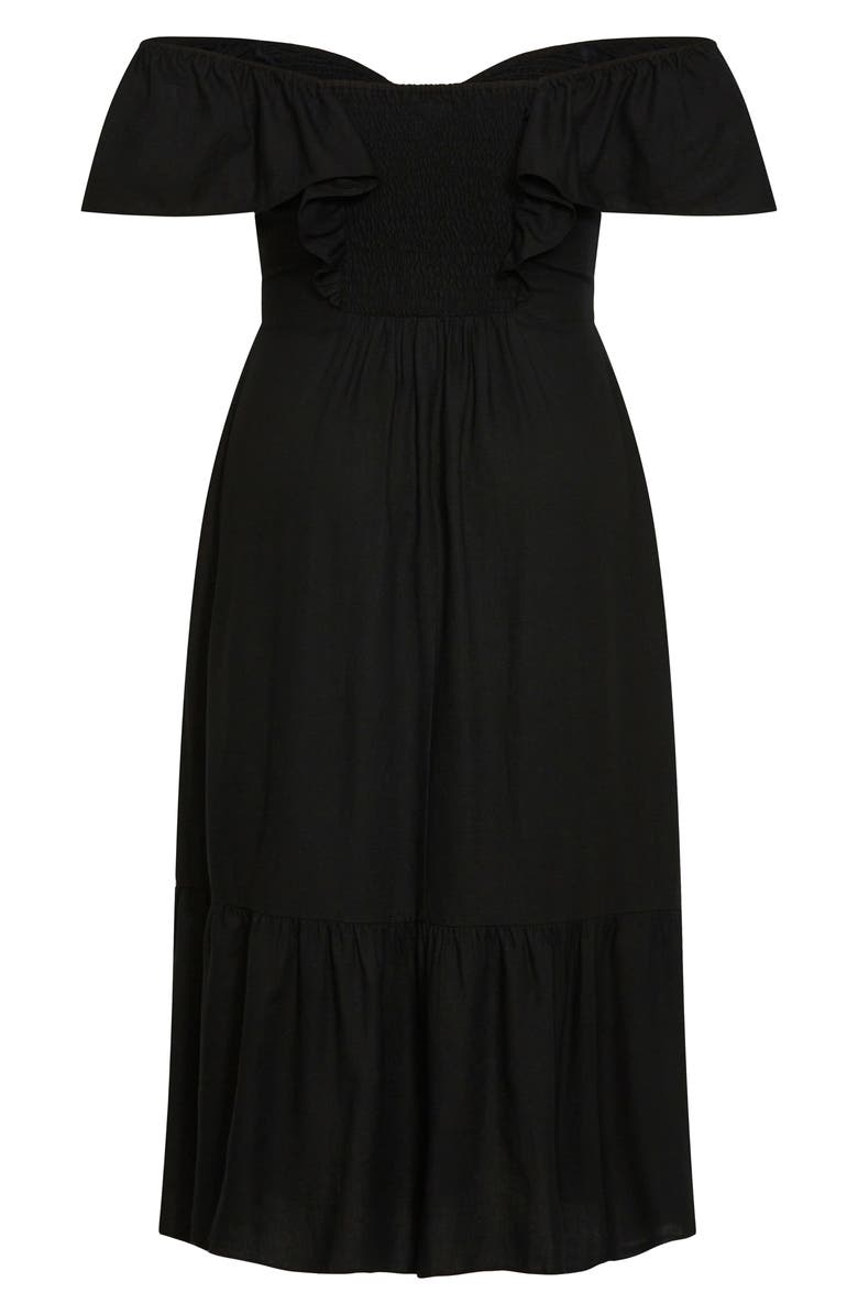 City Chic Alora Flutter Sleeve Cutout Maxi Dress, Alternate, color,