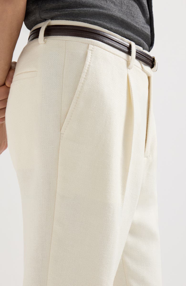 Brunello Cucinelli Trousers with pleats, Alternate, color, Off-White
