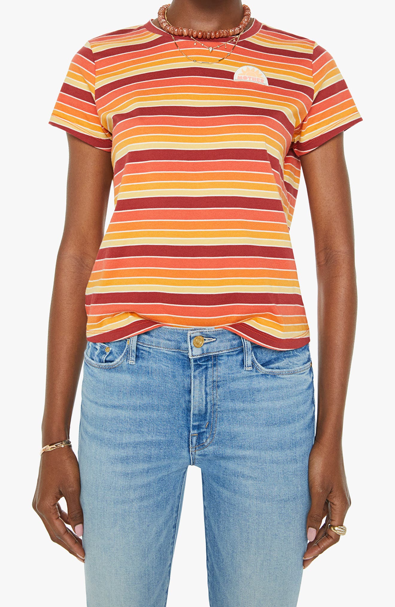 MOTHER The Lil' Goodie Goodie Stripe Cotton T-Shirt
