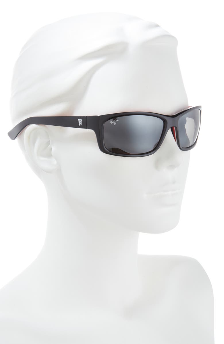 Maui Jim 61mm Square Core Polarized Sunglasses, Alternate, color, Black Black Grey