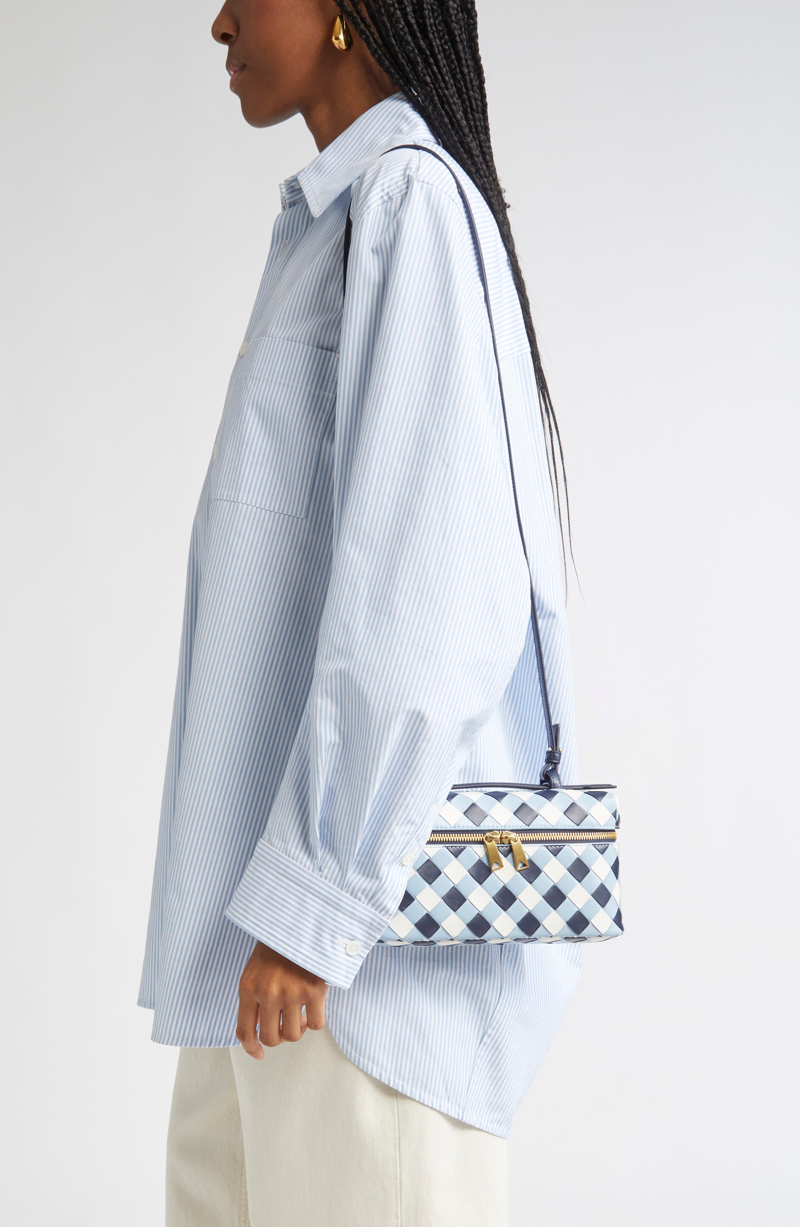 Bottega Veneta Bang Bang Tricolor Intrecciato Vanity Case, Alternate, color, 