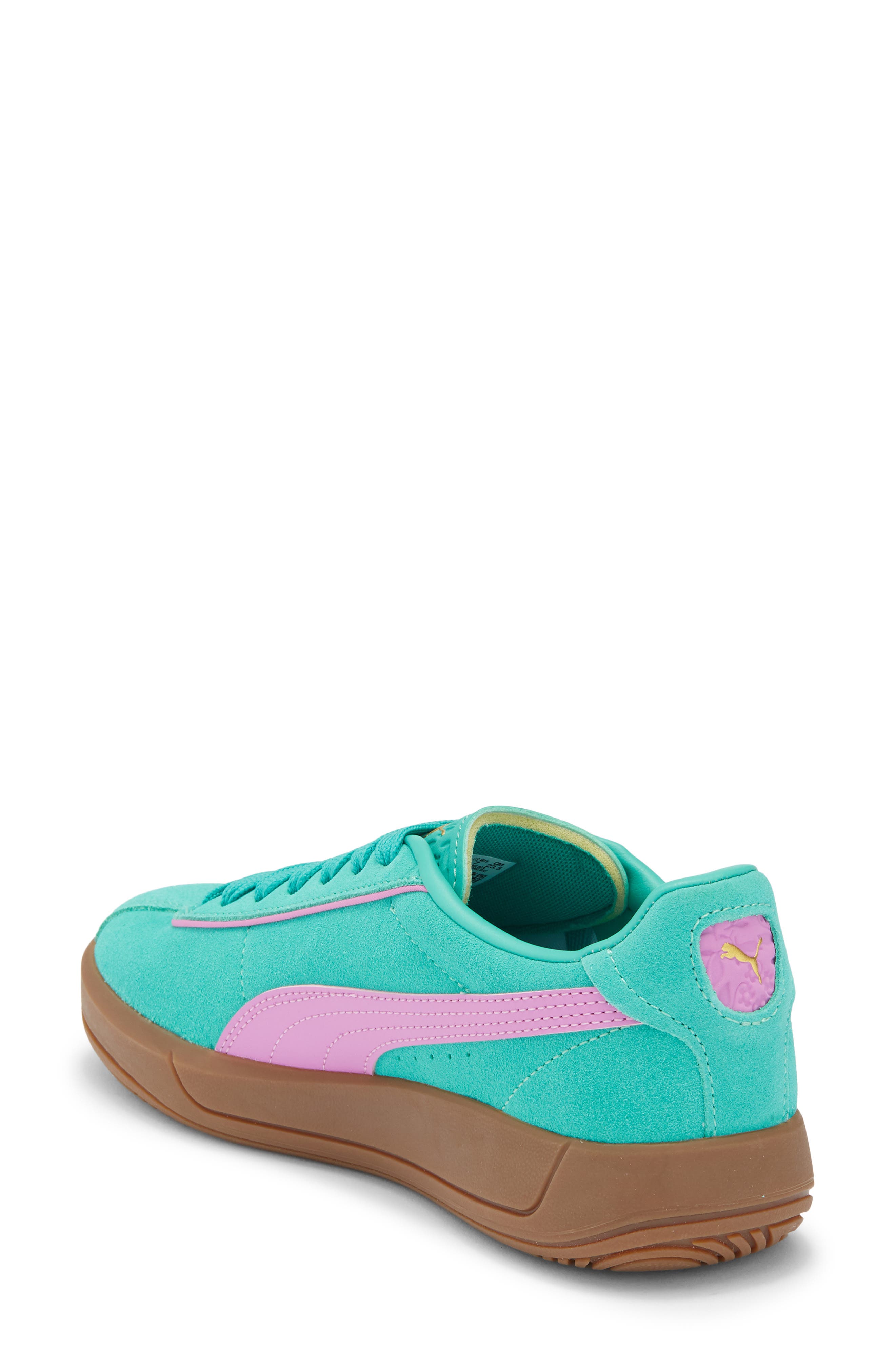 PUMA Club Klassika SD Low Top Sneaker, Alternate, color, Vibrant Green/ Mauve Pop