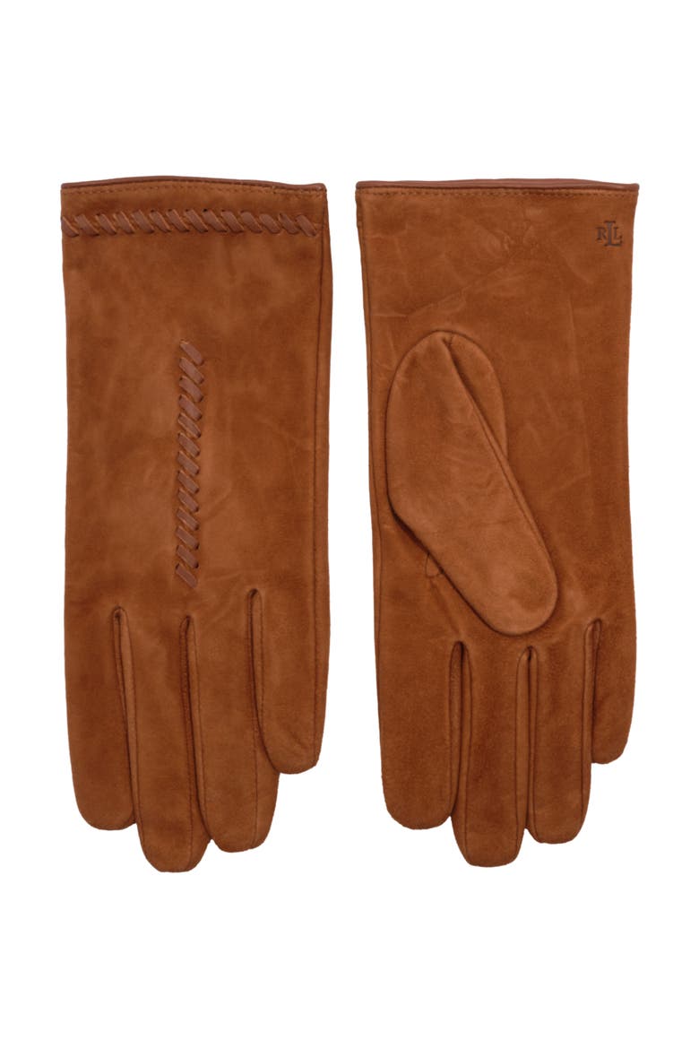 Suede Leather Whip Stitch Touch Glove, Alternate, color, Cuoio