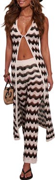 VICI Collection Soft Shore Zig Zag Open Stitch Duster