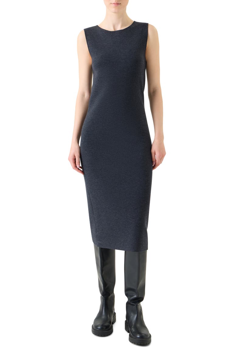 Sleeveless Stretch Virgin Wool Tube Dress, Main, color, CHARCOAL