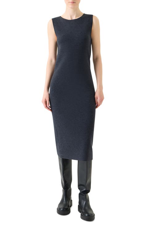 Sleeveless Stretch Virgin Wool Tube Dress