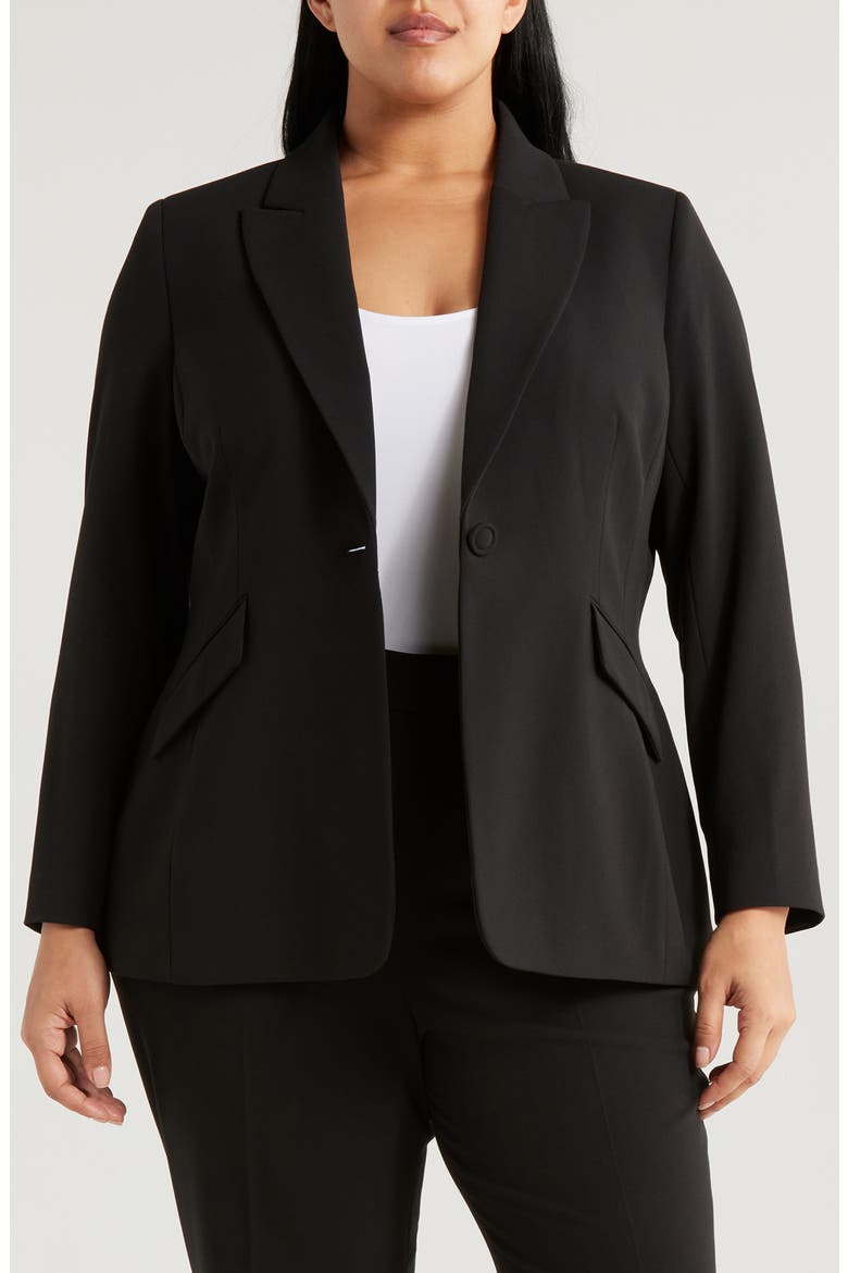One-Button Blazer, Main, color, BLACK
