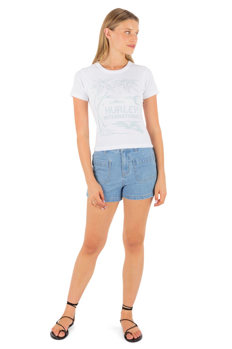 Tropique Graphic Baby Tee, Alternate, color, WHITE