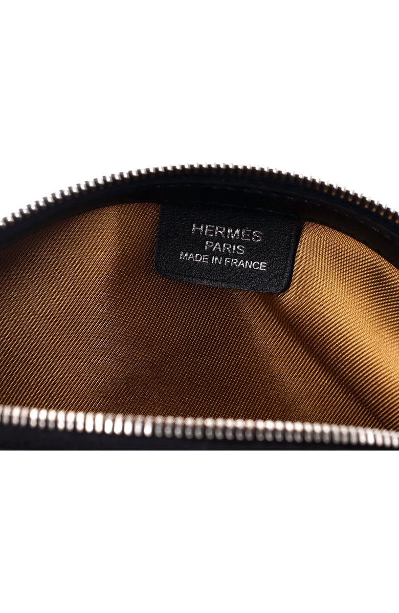 Pre-Owned Hermes Sursoie To Go Pouch Printed Silk and Leather, Alternate, color, Noir
