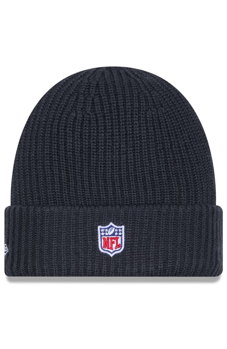New Era Men's New Era Charcoal Las Vegas Raiders 2025 Sideline Cold Weather Cuffed Knit Hat, Alternate, color, Charcoal