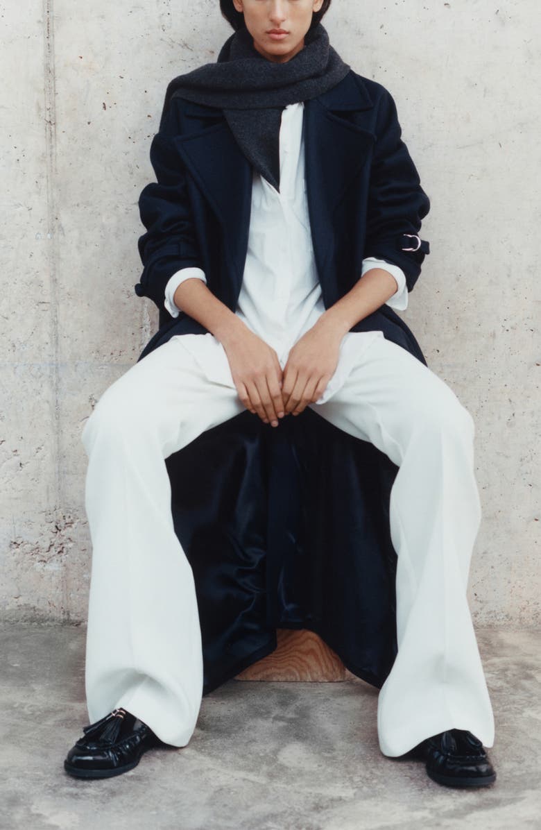 MANGO Belted Virgin Wool Blend Coat, Alternate, color, 