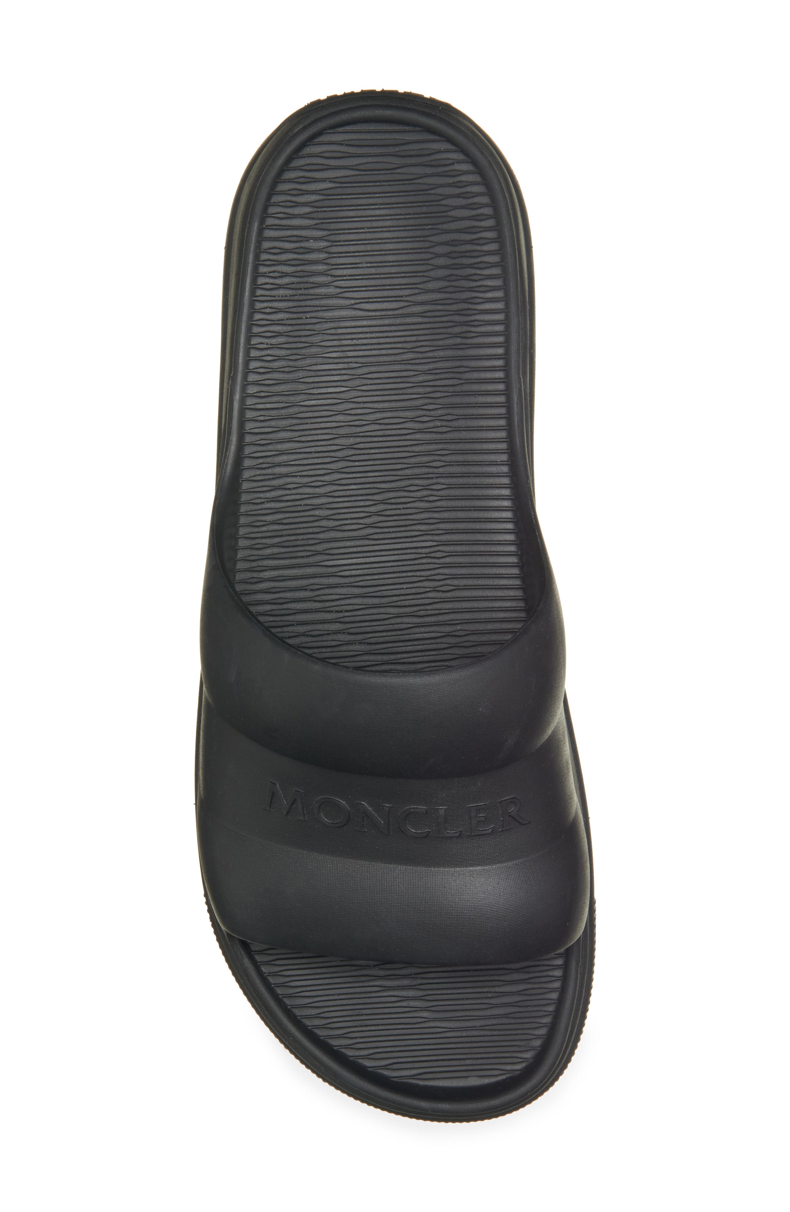 Moncler Logo Slide Sandal, Alternate, color, Black