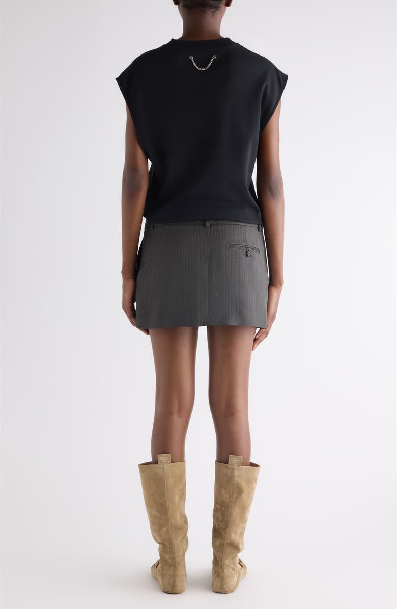 Acne Studios Layered Mixed Media Dress, Alternate, color, Black