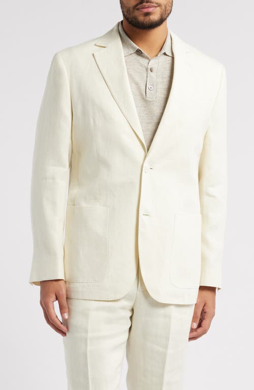 Nordstrom Solid Linen Sport Coat In Ivory Vanilla