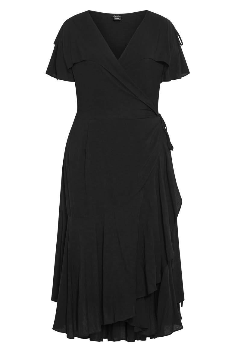 Imogen Wrap Dress, Alternate, color, BLACK