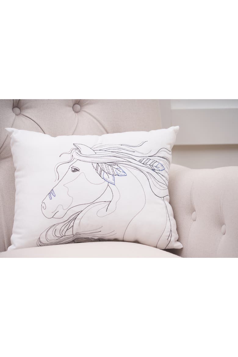 Moondance Horse Pillow, Alternate, color, White
