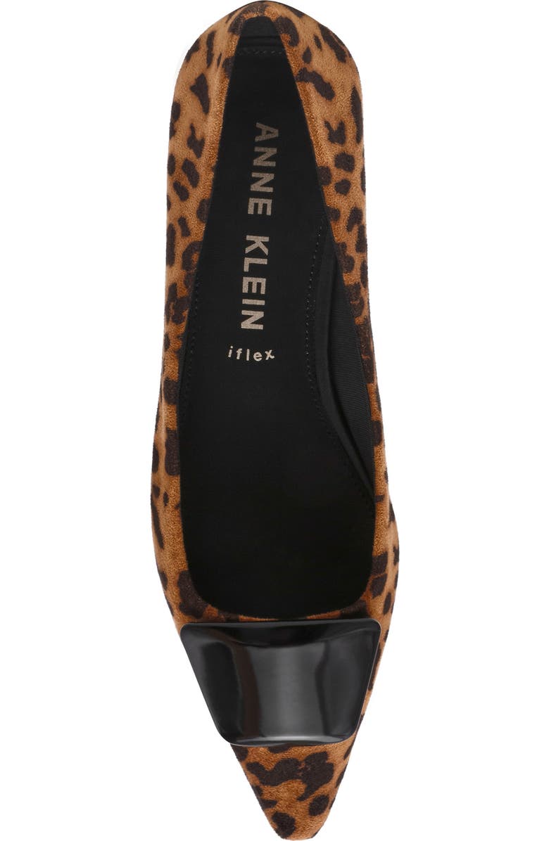 Anne Klein Crawford Pointed Toe Flat, Alternate, color, Leopard