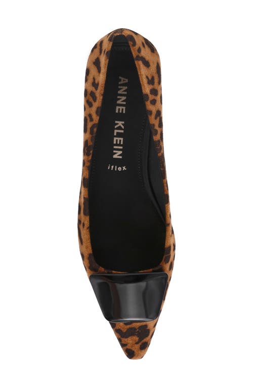Anne Klein Crawford Pointed Toe Flat In Animal Print