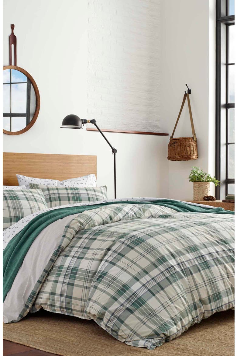 Timbers Plaid Comforter & Sham Set, Alternate, color, EVERGREEN