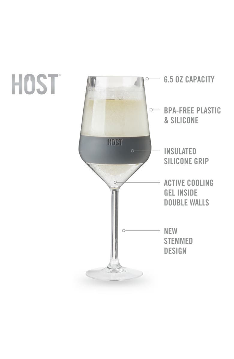 HOST Stemmed Wine FREEZE Cooling Cup Set of 2, Alternate, color, Gray