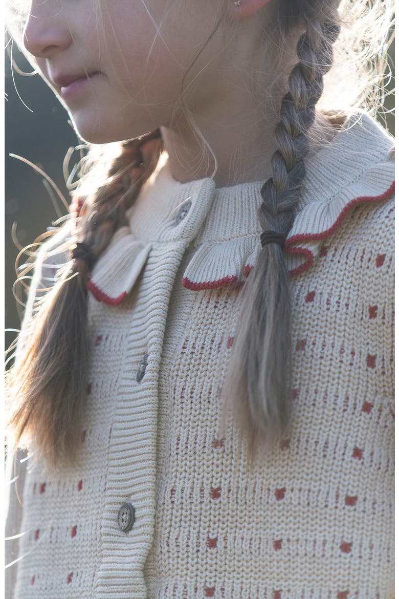 Kids' Frill Snuggly Cardigan, Alternate, color, CREAM